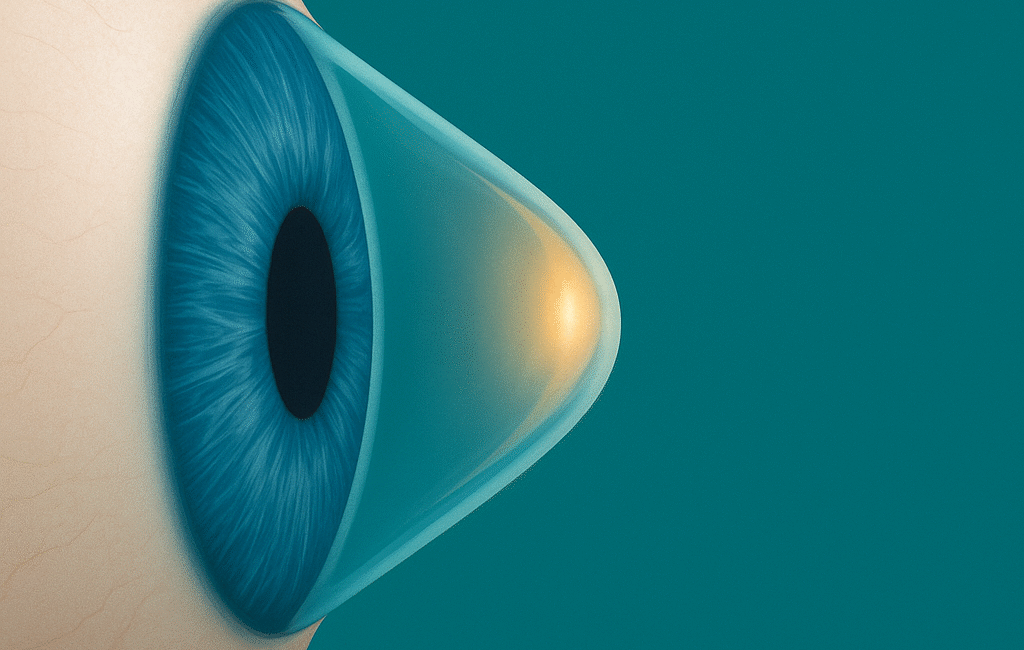 Gözün ön kısmında yer alan kornea tabakasının incelmesi ve öne