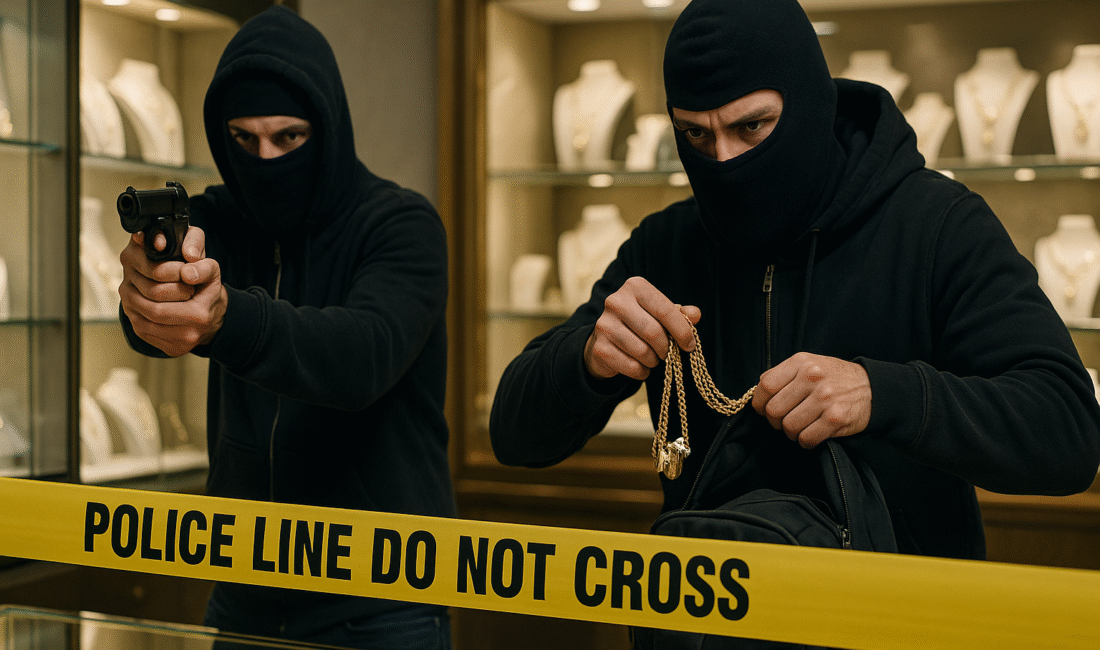 Ordu’nun Fatsa ilçesindeki Reşadiye Caddesi’nde bulunan bir kuyumcu, silahlı iki