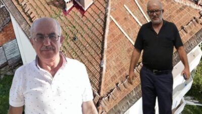 Trabzon’un Sürmene ilçesinde bir binanın çatısında tamirat yaptığı sırada dengesini