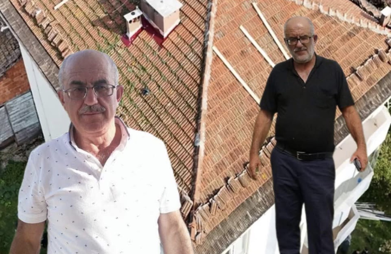 Trabzon’un Sürmene ilçesinde bir binanın çatısında tamirat yaptığı sırada dengesini