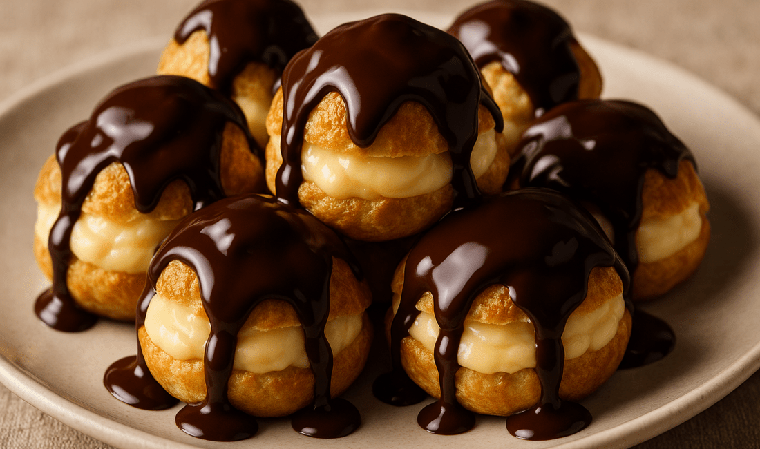 Profiterol kreması ve pate a choux hamuru için tam ölçülü,