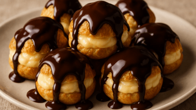Profiterol kreması ve pate a choux hamuru için tam ölçülü,