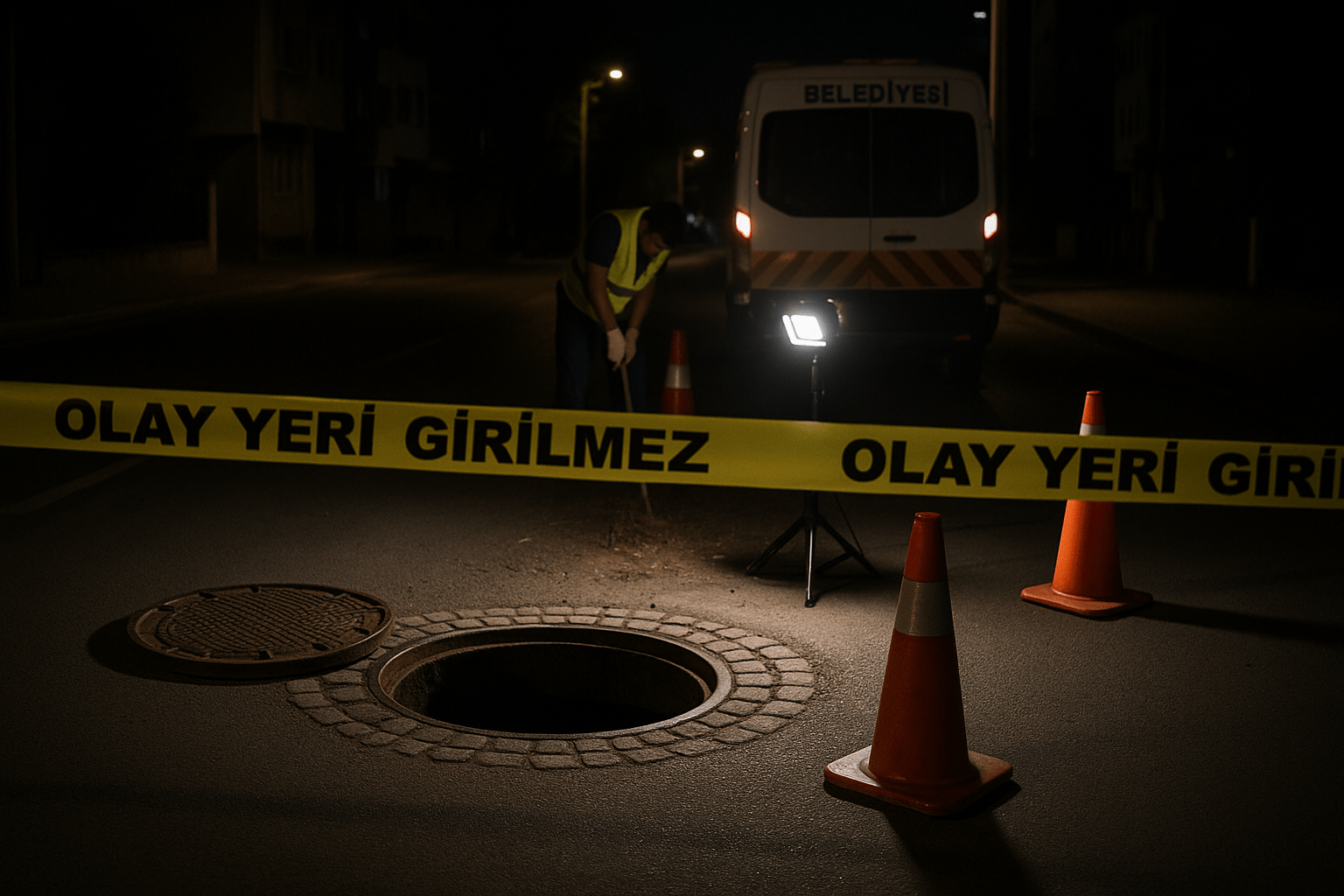 Uşak’ın Ünalan Mahallesi 3. Nisan Sokak’ta bir binanın kanalizasyon hattında